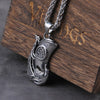 Nordic Vikings jewelry odin valknut stainless steel Viking warship pendant necklace with wooden box as gift never fade