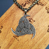 Norse Mythology Odin Horn and Dragon Pendant Necklace Men's Metal Viking Rune Accessories Party Jewelry