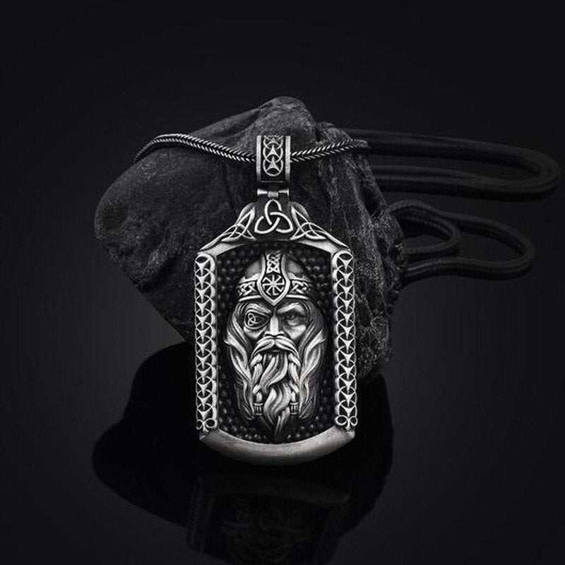 Norse Mythology Odinavia Viking Amulet Pendant Men's Vintage Necklace