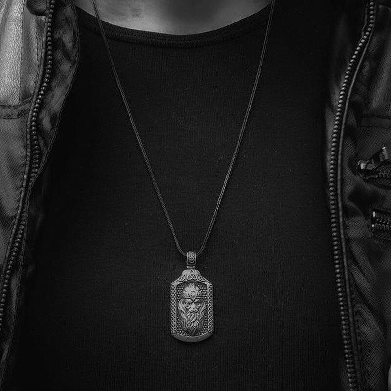 Norse Mythology Odinavia Viking Amulet Pendant Men's Vintage Necklace