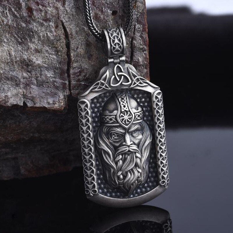 Norse Mythology Odinavia Viking Amulet Pendant Men's Vintage Necklace
