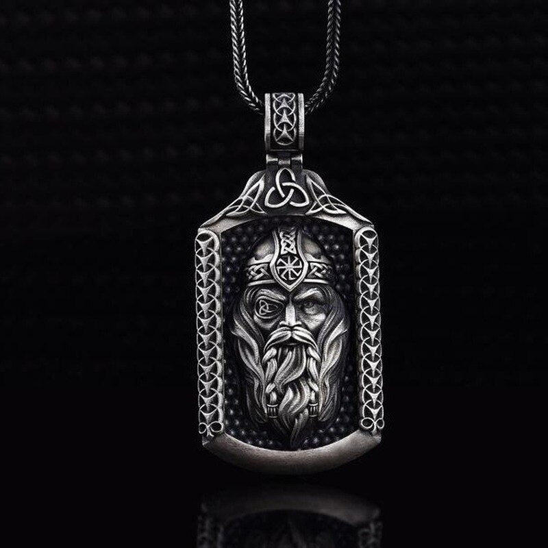 Norse Mythology Odinavia Viking Amulet Pendant Men's Vintage Necklace