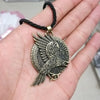 Norse Odin Symbol Viking Raven Amulet Runes Algiz Protection Wicca Talisman Crow Pendant Necklace Men