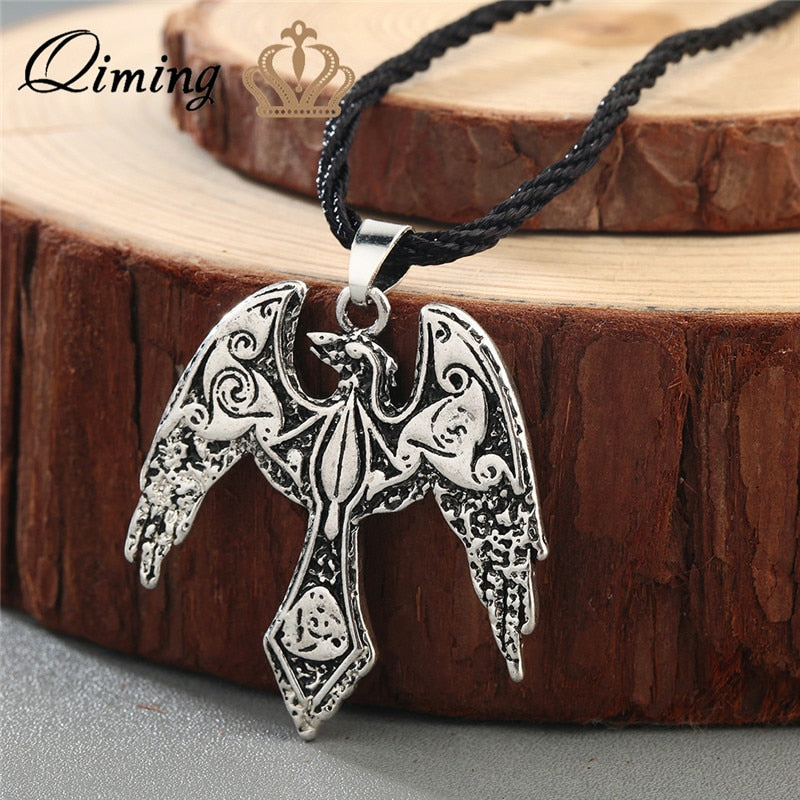 Norse Statement Viking Necklace Men' Pagan Jewelry Wolf Axe Hammer Thor Amulet Symbol Slavic Punk Vintage Women Necklace Gift