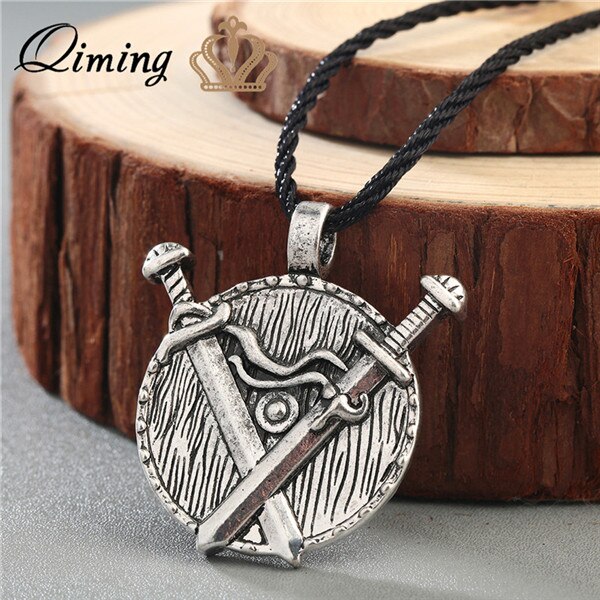 Norse Statement Viking Necklace Men' Pagan Jewelry Wolf Axe Hammer Thor Amulet Symbol Slavic Punk Vintage Women Necklace Gift