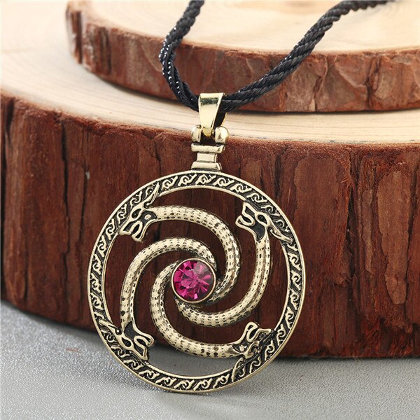 Norse Statement Viking Necklace Men' Pagan Jewelry Wolf Axe Hammer Thor Amulet Symbol Slavic Punk Vintage Women Necklace Gift