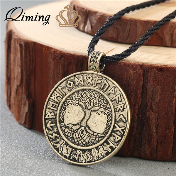 Norse Statement Viking Necklace Men' Pagan Jewelry Wolf Axe Hammer Thor Amulet Symbol Slavic Punk Vintage Women Necklace Gift