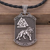 Norse Viking Bear Valknut Wolf Pendant Necklace Nordic Amulet Slavic Veles Symbol Animal Pendant Men Gift Jewelry