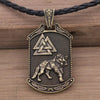 Norse Viking Bear Valknut Wolf Pendant Necklace Nordic Amulet Slavic Veles Symbol Animal Pendant Men Gift Jewelry