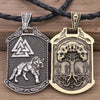 Norse Viking Bear Valknut Wolf Pendant Necklace Nordic Amulet Slavic Veles Symbol Animal Pendant Men Gift Jewelry