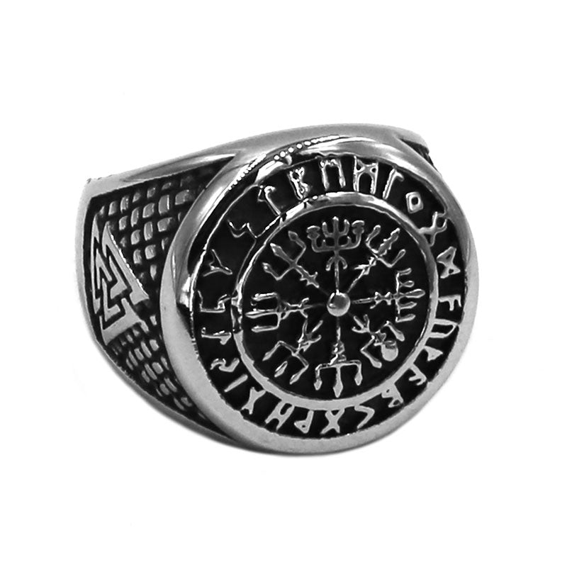 Norse Viking Wolf Ring Stainless Steel Jewelry Odin's Symb Rune Letter Signet Ring Celtic Knot Biker Rings Wholesale 795B