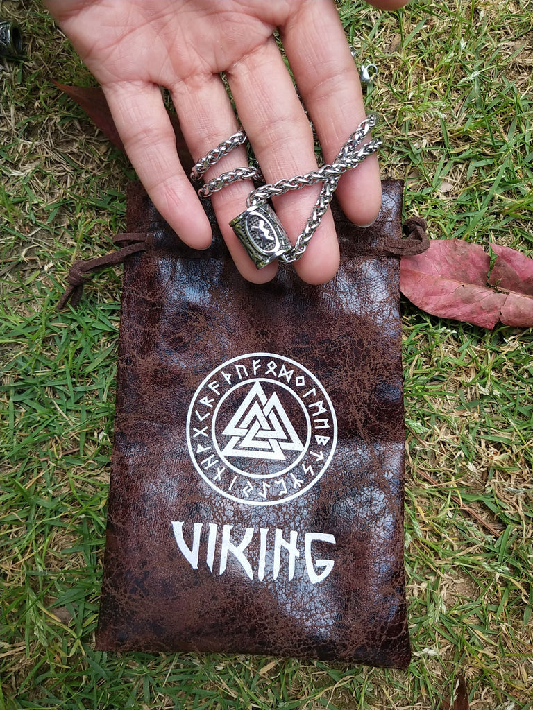 Norse Vikings Thor's Hammer Mjolnir Scandinavian Rune Amulet Necklace Stainless Steel Chain Vegvisir Anchor Pendant Male Jewelry