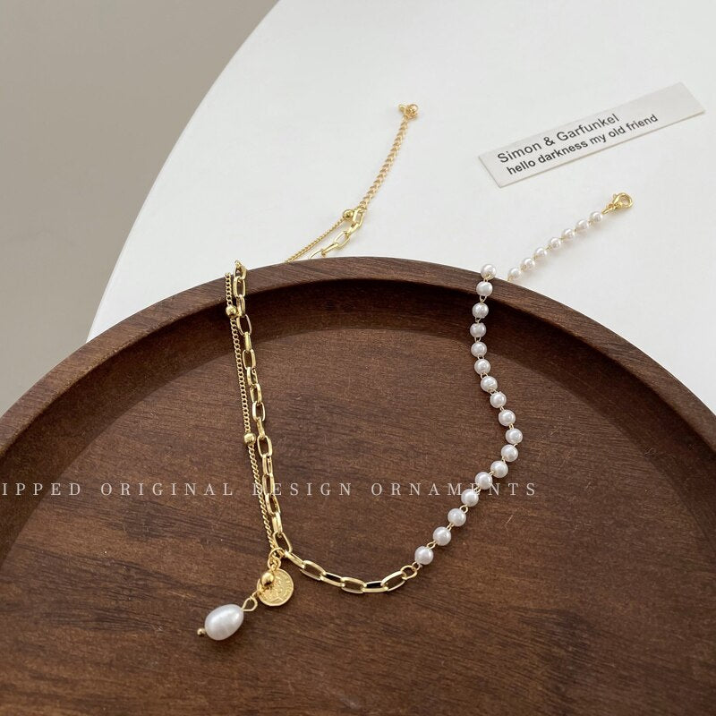 NorthGarden 2021 Korean Dainty Pearl Necklace Women Beaded Chain Cute Pearl Pendant Choker Vintage Jewelry Collar