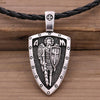 Nostalgia ARCHANGEL ST.MICHAEL PROTECT US Cross Shield Medal Amulet Pendant Necklace