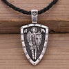 Nostalgia ARCHANGEL ST.MICHAEL PROTECT US Cross Shield Medal Amulet Pendant Necklace