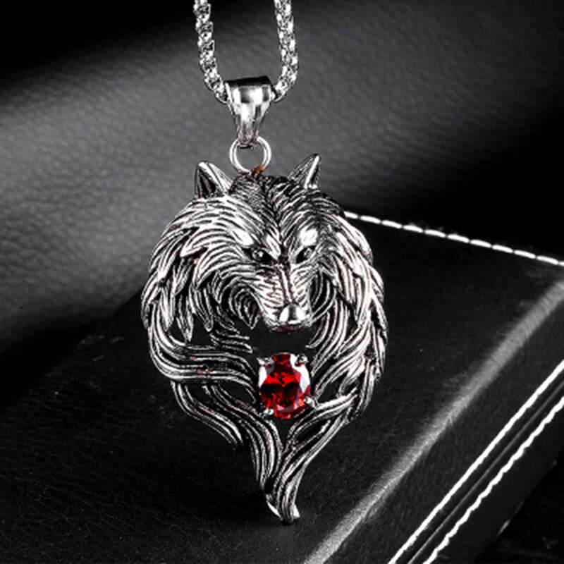 Noter 2022 Pendant Necklace Men Gothic Wolf Animal Necklace Vintage Punk Long Necklace For Hombre Present For Male
