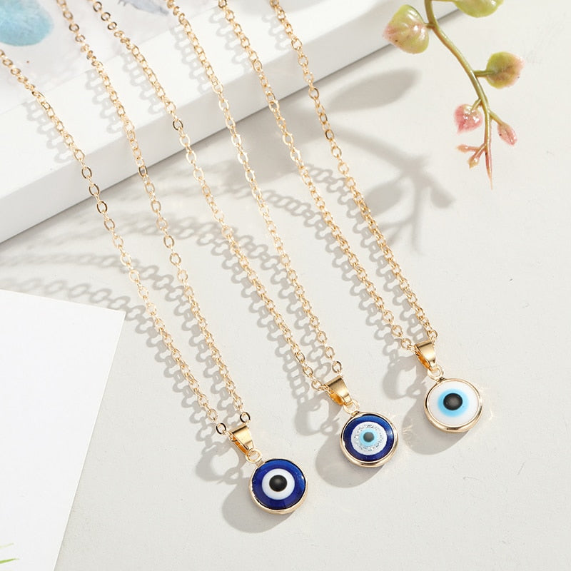 Noter Women Necklace Turkey Evil Eye Pendant Necklace For Female Girl  Chain Link Necklace Friendship Necklace