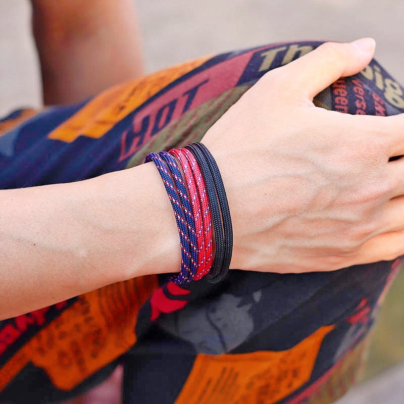 Noter Mens Bracelet Set Adjustable Braided Umbrella Rope Brazalete For Hombre Minimalist Male Cool Biker Jewelry Pulseira Gift