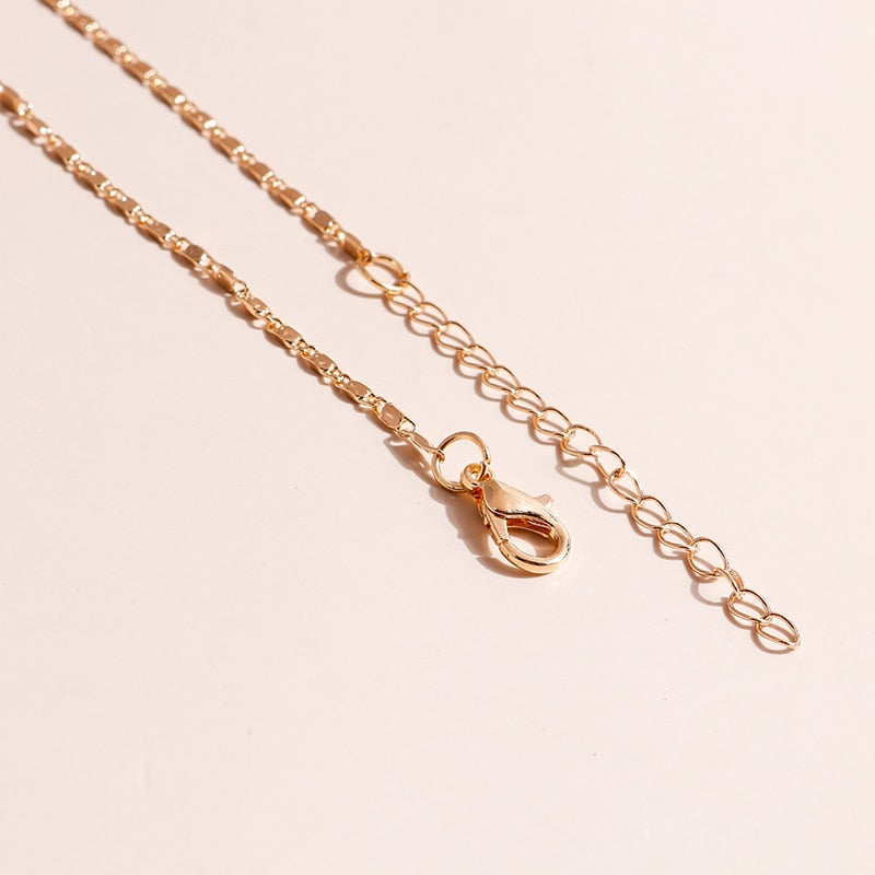 Novelty Pink Blue Enamel Fan Shell Pendants Necklaces Gold Color Chain Choker Necklace for Women Summer Beach Party Jewelry