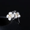 Nutural Handmade Geminate Flower Rings Real 925 Sterling Silver Adjustable Size Grace Rings Fine Jewelry for Women and Girl 2020