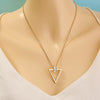 metal necklace retro wild crystal geometric triangle pendant clavicle chain sale