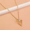 metal necklace retro wild crystal geometric triangle pendant clavicle chain sale