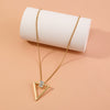 metal necklace retro wild crystal geometric triangle pendant clavicle chain sale