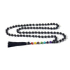 OAIITE 7 Chakra Lava Rock Mala Necklace 108 Bead Natural Stone Yoga Meditation Essential Oil Diffuser Necklace for Women