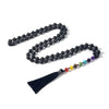 OAIITE 7 Chakra Lava Rock Mala Necklace 108 Bead Natural Stone Yoga Meditation Essential Oil Diffuser Necklace for Women