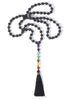 OAIITE 7 Chakra Lava Rock Mala Necklace 108 Bead Natural Stone Yoga Meditation Essential Oil Diffuser Necklace for Women