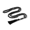 OAIITE 8mm Onyx and Lava Stone Beads Necklace Ethnic Bohemia 108 Mala Bead Yoga Meditation Necklace for Women