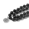 OAIITE 8mm Onyx and Lava Stone Beads Necklace Ethnic Bohemia 108 Mala Bead Yoga Meditation Necklace for Women