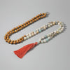 OAIITE Yoga Meditation Necklace Natural Amazonite Stone 108 Bead Necklace Handmade Knot Prayer Long Tassel Strand Necklace