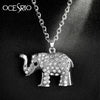 AAA Crystal Elephant Necklaces Pendants Silver Chain Necklace Big Long Necklace for Women Jewelry Bijoux nke-n24