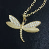 New Fashion Silver Dragonfly Necklace Animal Long Silver Chain Necklaces Pendants Accessories for Women Gifts nke-m71