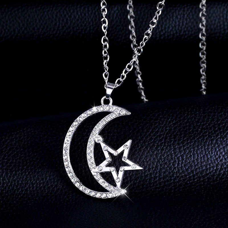 Sailor Moon Necklace Pendants Shine Crystal Long Necklace Silver Chain Necklace for Women Female Christmas Gifts nke-n25
