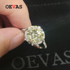 OEVAS 100% 925 Sterling Silver Wedding Rings For Women Sparkling 10mm High Carbon Diamond Wedding Party Bridal Fine Jewelry Gift