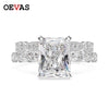 OEVAS  Real 925 Sterling Silver Created Moissanite Gemstone Engagement Ring Sets Wedding Band Fine Jewelry Gift