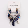 OIQUEI Vintage 4Pcs/Lot Women Bracelets Set Bohemia Charm CZ Hand Natural Stone Beads Tassel Pendents Bracelets Pour Les Femmes