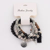OIQUEI Vintage 4Pcs/Lot Women Bracelets Set Bohemia Charm CZ Hand Natural Stone Beads Tassel Pendents Bracelets Pour Les Femmes