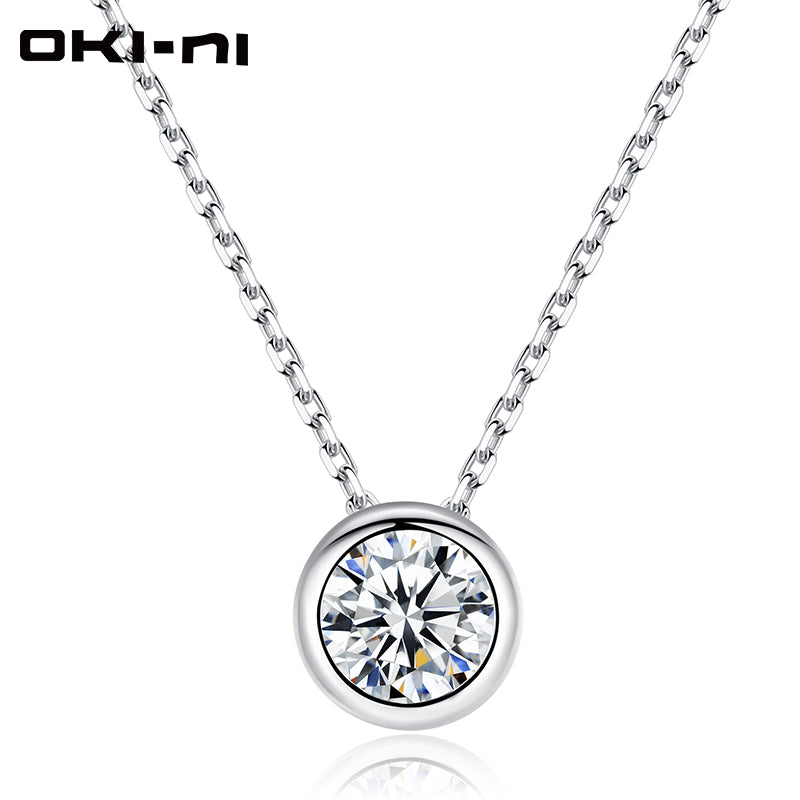 Vintage Crystal Real 100% 925 Sterling Silver Necklace Short Chain Choker Necklaces & Pendants Jewelry For Women XLYJM-12