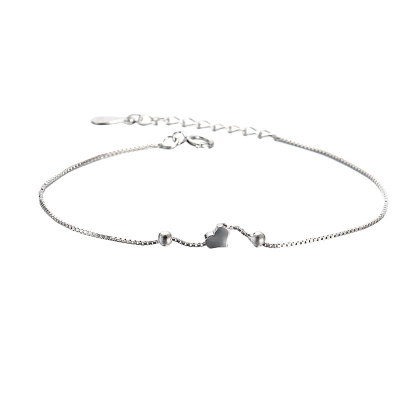 Style 925 Sterling Silver Bracelet for Women Genuine 925 Silver Heart Chain Charm Bracelets Party Jewelry