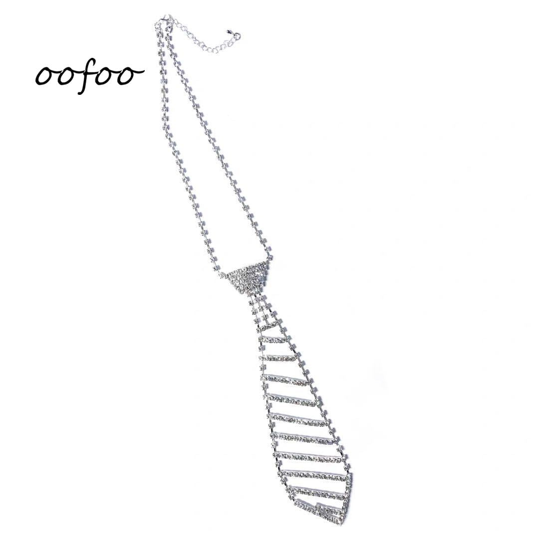 OL Style Jewelry Super Flashing Personality Nightclub Dance Rhinestone Tie Necklace Jewelry 2021 for Women's Prom Costume Choker