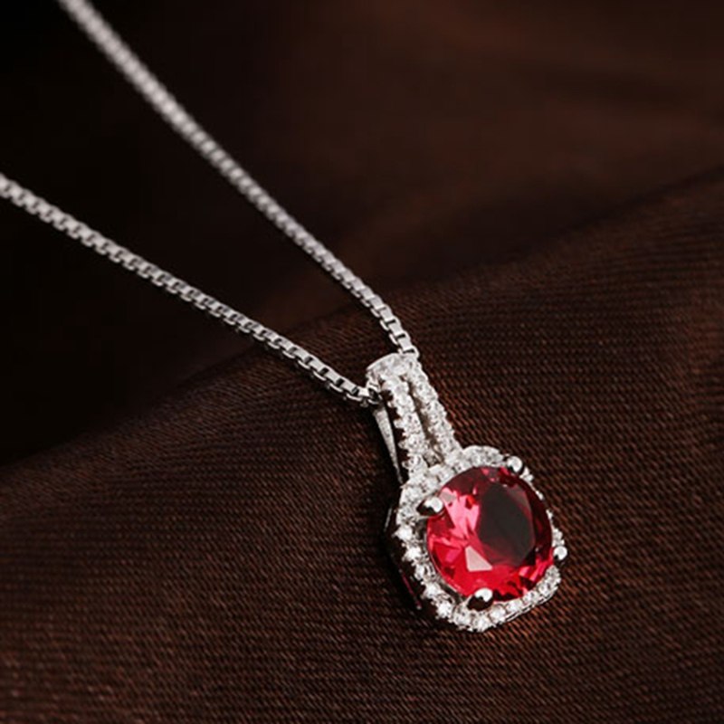 Style Shiny CZ Stone Zircon Silver Necklaces & Pendants Simple Pendant Wedding Jewelry For Women