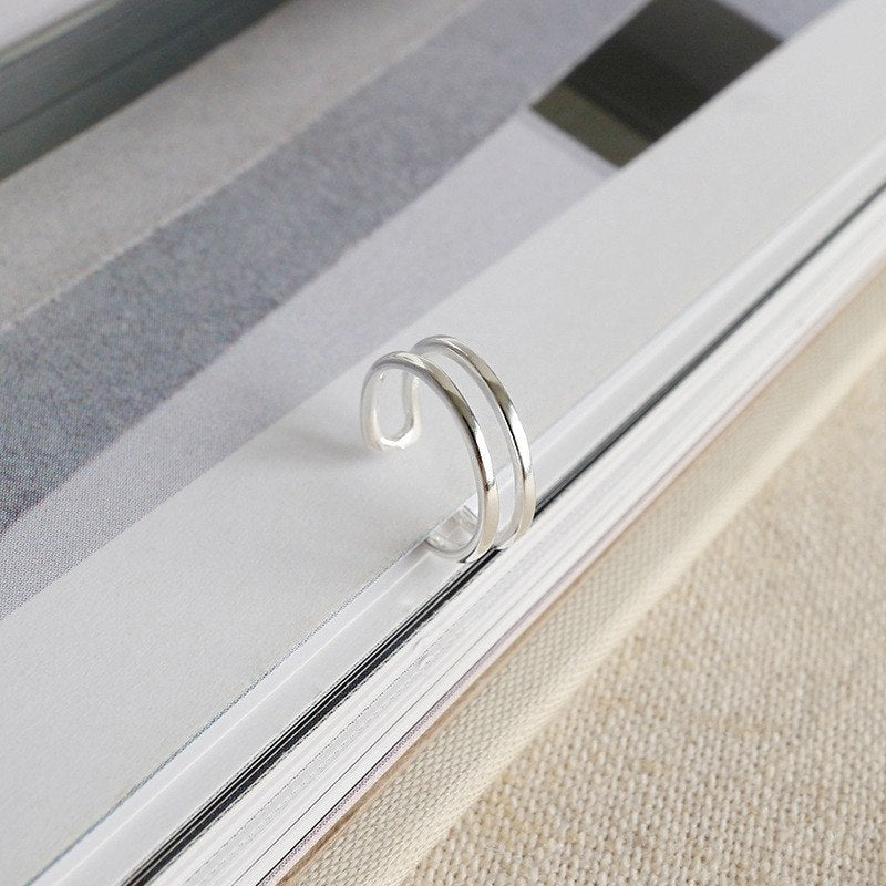 100% 925 Sterling Silver Multilayer Ear Cuff Clip On Earrings For Women Girl Without Piercing Earring Fine Jewelry YME240