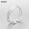 100% Genuine 925 Sterling Silver Line Winding Shape Open Rings For Women Creative Design Lady Fine Jewelry Gifts YMR003