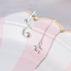 100% Real 925 Sterling Silver Earring Korea Moon Star Asymmetry Drop Earrings For Women Fine Jewelry Christmas Gift YME225