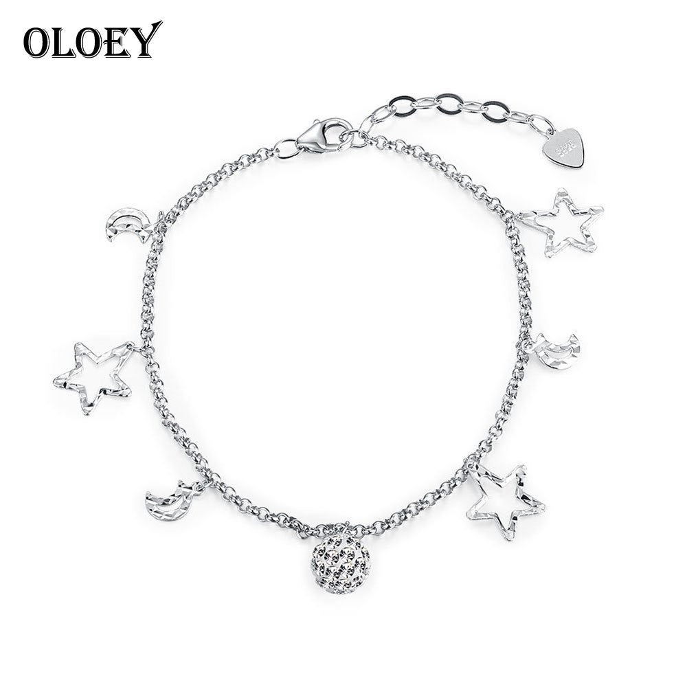 Authentic 925 Sterling Silver Bracelets Women Fine Jewelry 2020 New Trendy Lovely Star Party Bracelet Accessories YMB012