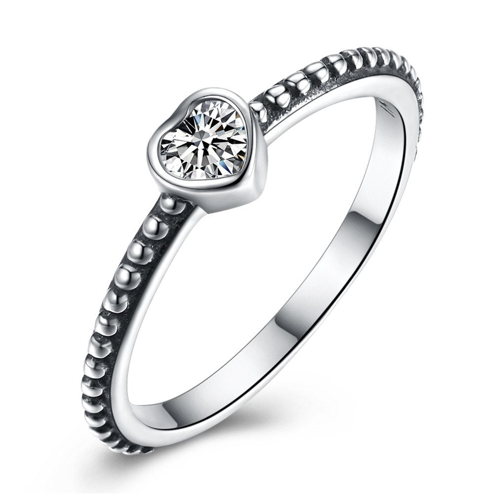 Authentic 925 Sterling Silver Ring for Women Love Heart Rings Original Fine Wedding Jewelry 3 Colors Available YMR039
