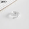 Genuine 925 Sterling Silver Open Ring Women Vintage Simple Wire Drawing Rings Fine Accessories Jewelry Wholesale YMR242